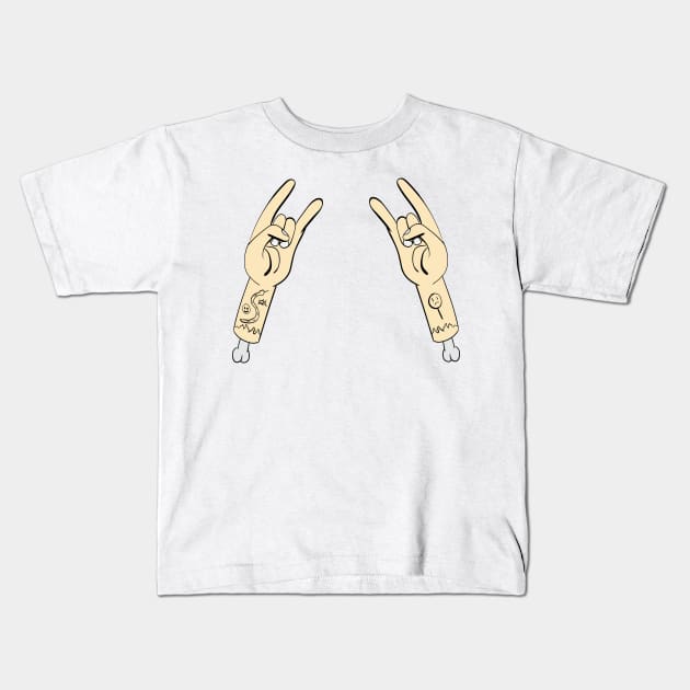 Rock On Kids T-Shirt by Vortexspace